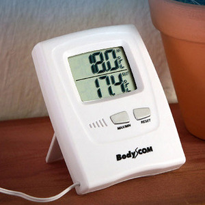 [BODYCOM] 바디컴 냉장고온도계 RT-002 실내 실외온도 동시측정 (최고최저온도/0.1℃ 측정단위/자석/2채널/센서길이3m)