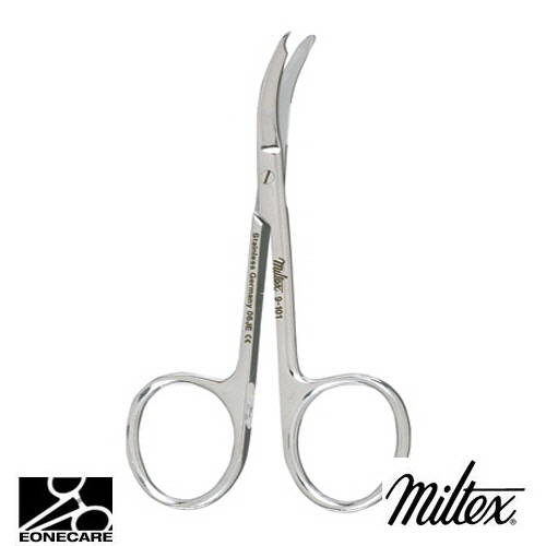 [Miltex]밀텍스 SHORTBENT Stitch Scissors #9-101 3-1/2&quot;(8.9cm),curveddelicate,with hook