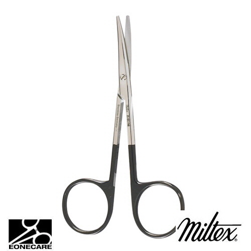 [Miltex]밀텍스 PAR Tissue &amp; Dissecting Scissors,SuperCut 티슈포셉 #21-SC-745 4-1/2&quot;(11.4cm),curveddelicate blades with blunt tips,one micro fine serrated blade