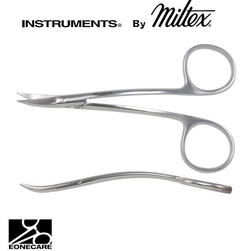 [Miltex]밀텍스 LA GRANGE Sclerectomy Scissors #5D-324 4-1/4&quot;(10.8cm),curvedsharp tips,one serrated blade,S-shape