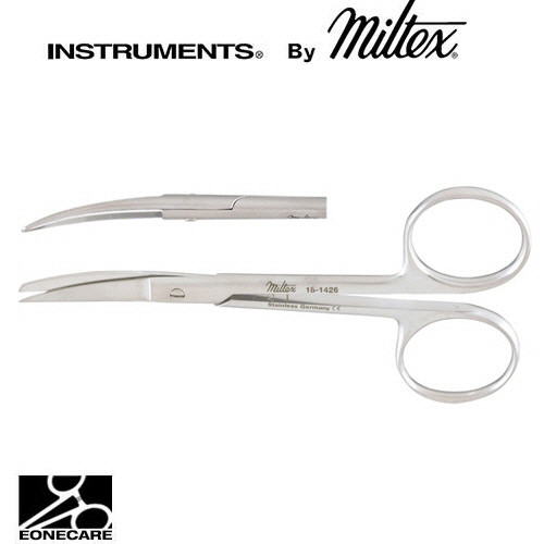 [Miltex]밀텍스 KNAPP Iris Scissors #18-1426 4&quot;(10.2cm),curved,sharp/blunt tipsribbon type,15mm blades,blunt tips