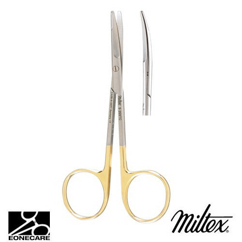 [Miltex]밀텍스 KAYE Blepharoplasty/Dissecting Scissors,Tungsten Carbide #5-269TC 4-1/2&quot;(11.4cm),curvedone serrated blade