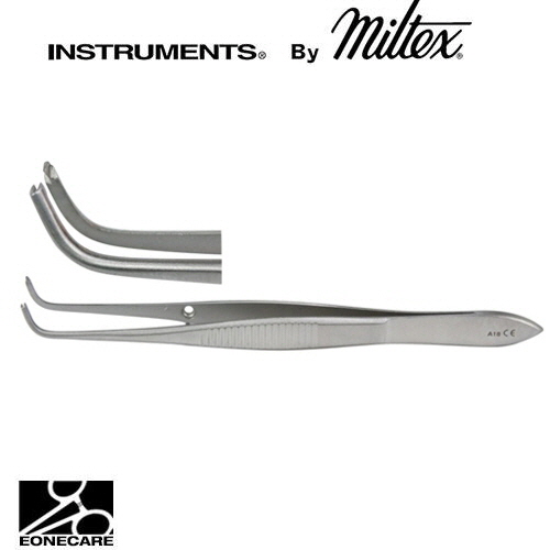 [Miltex]밀텍스 Iris Tissue Forceps 티슈포셉 #18-790 full curved1x2 teeth,standard pattern,0.8mm 4&quot;(10.2cm)