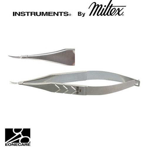 [Miltex]밀텍스 VANNAS Scissors #18-1635 4&quot;(10.2cm),curvedsharp tips,extra thin 7mm long rounded blades