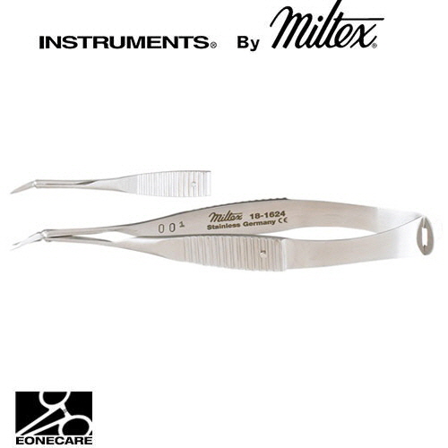 [Miltex]밀텍스 VANNAS Capsulotomy Scissors #18-1624 3-1/4&quot;(8.3cm),angled on flatextra delicate blades with sharp tips,triangular arrow shaped blades