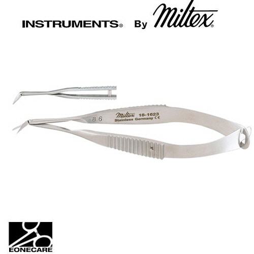 [Miltex]밀텍스 VANNAS Capsulotomy Scissors #18-1623 3-1/4&quot;(8.3cm),angled to sideextra delicate blades with sharp tips,triangular arrow shaped blades