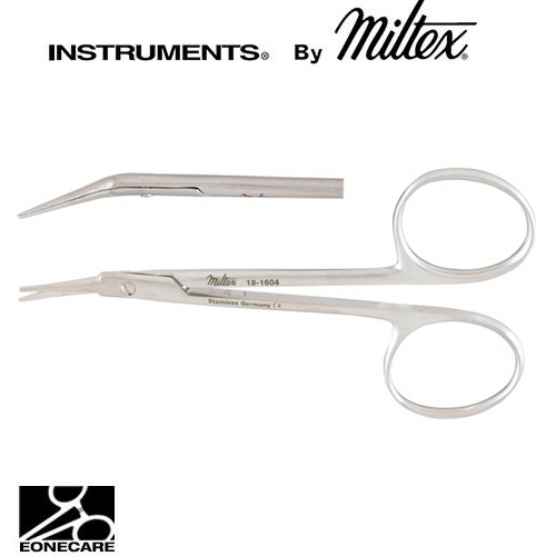 [Miltex]밀텍스 ALBLI Corneal Scissors #18-1604 4&quot;(10.2cm),angled on flat,leftblunt tips