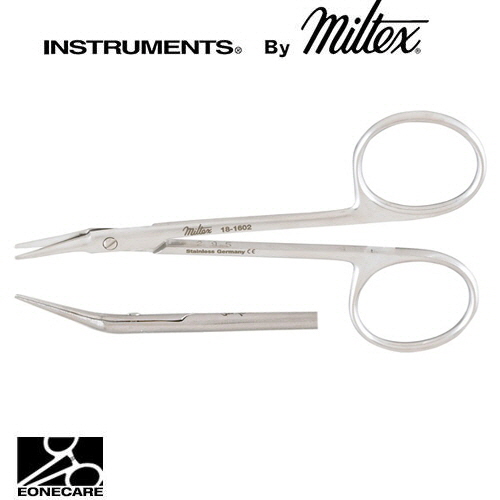 [Miltex]밀텍스 ALBLI Corneal Scissors #18-1602 4&quot;(10.2cm),angled on flat,rightblunt tips