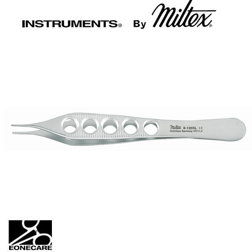 [Miltex]밀텍스 ADSON Tissue Forceps 티슈포셉 #6-120XL 4-3/4&quot;(12.1cm)1 x 2 teeth,delicate,lightweight fenestrated handles