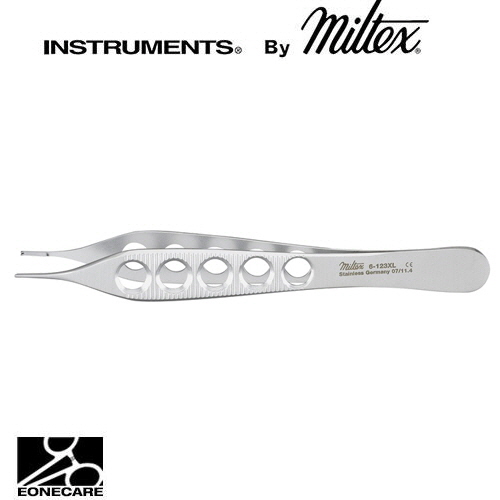 [Miltex]밀텍스 ADSON Dressing,Tissue &amp; Suture Forceps 티슈포셉 #6-123XL 4-3/4&quot;(12.1cm)1 x 2 teeth,with tying platform,lightweight fenestrated handles