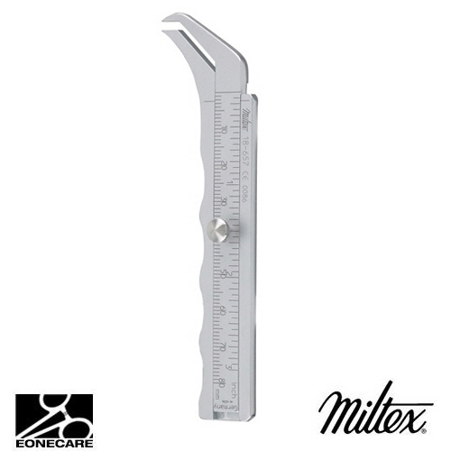 [Miltex]밀텍스 THORPE Caliper #18-657 4-1/2&quot;(11.4cm)graduated in inches and millimeters;permits measurements in deep